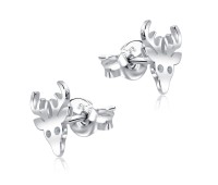 Reindeers Designed Silver Ear Stud STS-5535